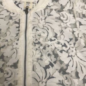 Vero Moda White Organza Bomber Jacket