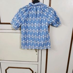 Comfort Days Sky Blue Shiffili Shirt By ONLY