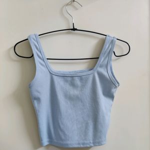 Blue Crop Tank Top