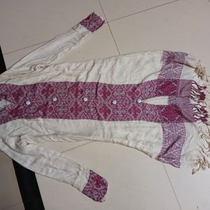 White Collar A Line Kurta