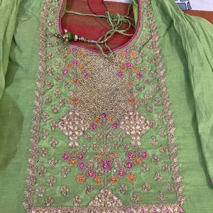 Green Suit With Gota Dupatta(teej Special)