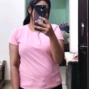 Pink Colour T Shirt For Women