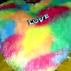 Heart Soft Furry Pillow Toy