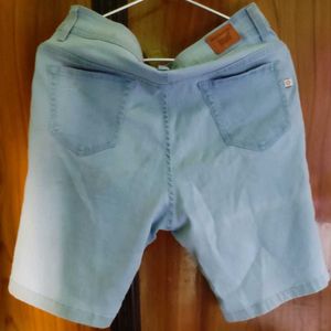 Blue Jean Shorts, High Waist (Over Knee)