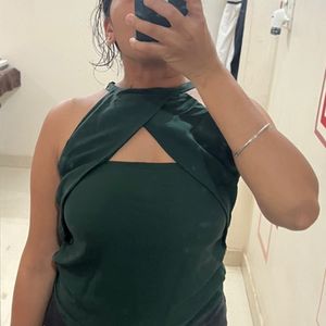 Forest Green Halter Neck Top