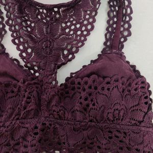 Purple Chikankari Bralette