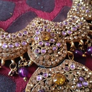 Purple Bridal Set With Bindi