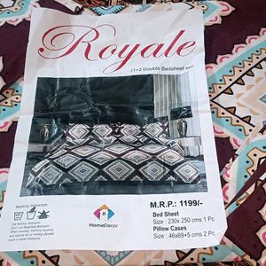 BRAND NEW ROYALE DOUBLE BEDSHEET ROYAL PRINT ABSTRACT DESIGN GLACE COTTON