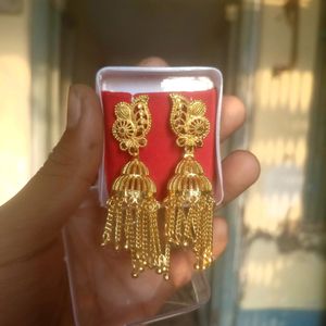 New Never Used Earrings Golden Designer