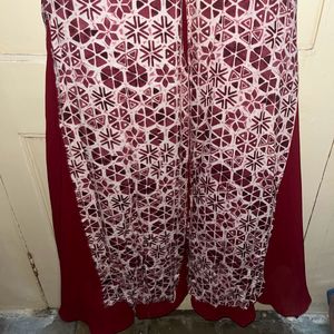 Maroon One Piece Dress | Full Length With Ghera