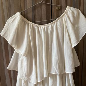 White Ruffle Top