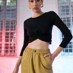 Sassafras Black Crop Top