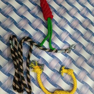 Pet Care Dog leash And Rope Toys 3pc Combo Set