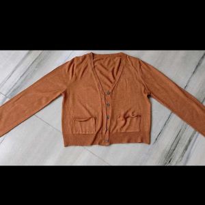 Rust Brown Short Cardigan