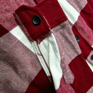 RED & WHITE WOOLEN SHIRT