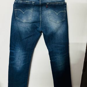 Blue Branded Straight Denim