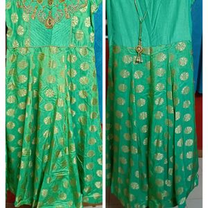 Green Anarkali Chudithar