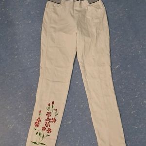 White Stretchable Pants Like New