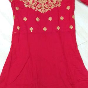 Anarkali Kurti With Bottom Embroidery - Large Size