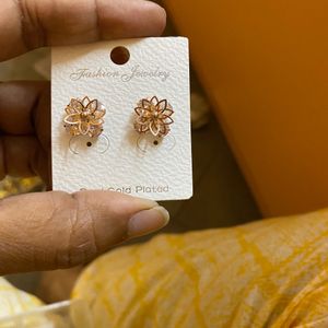 Unused Earring Stud Rose Gold