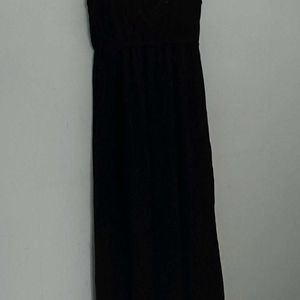 Black Sleeveless Gown Type Dress(New)