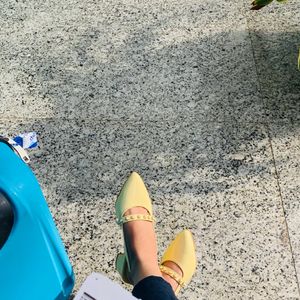 Yellow Slingback Heels