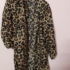 Cheetah Print New Dress With Elastic Sleeves