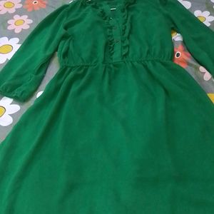 Pretty Short Green Dress For Girls