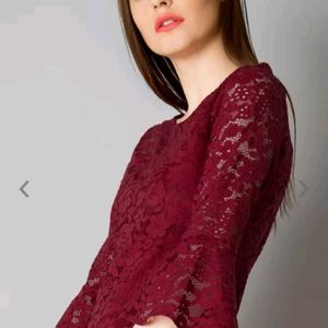 Red Lace Top