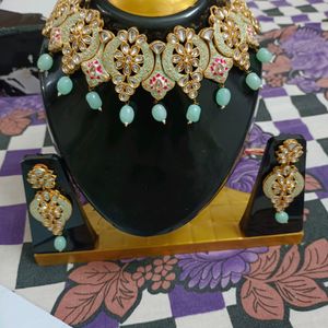 Pista Green Kundan Jewellery Set