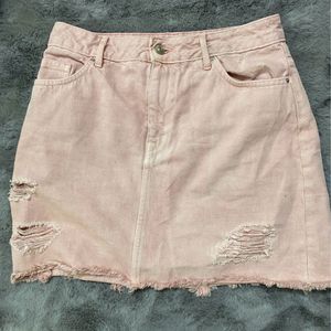 Light Pink Denim Skirt