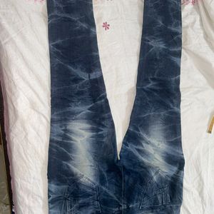 Blue Jeans Tie And Dye Print