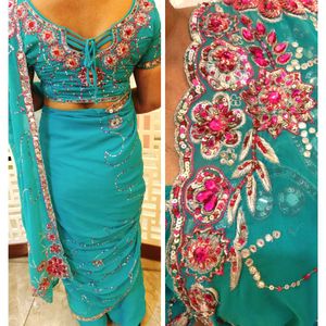 🔥💙🥻Women Wedding Wear Saree🥻💙🔥