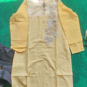 Women Yellow Suit With Work