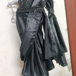 Black Drape Saree