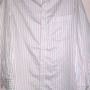 Pink And White Straight Line Shirt