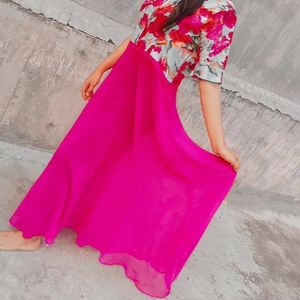 Pink Long Kurti