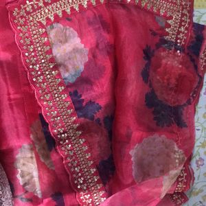 Red Organza Saree