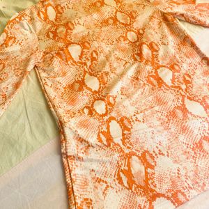 MNG Orange Snake Skin Top