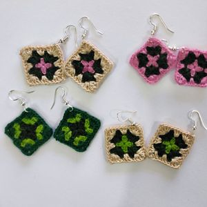 Crochet Earrings Set Of 3