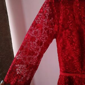 Elegant Red Lace Dress