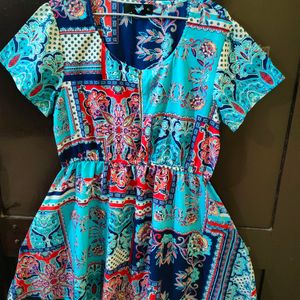 Women Flared Multicolour Dress