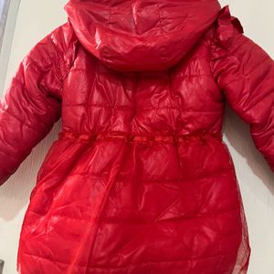 Imported Girls Red Jacket With Hoodie 2-4 Years