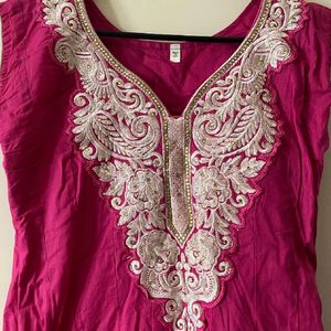 Pink Anarkali Kurthi