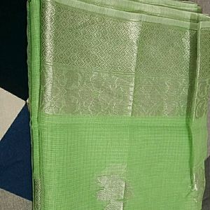 Banarasi Saree Light Green And Silver Colour 😍