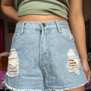 Denim Shorts By Shein