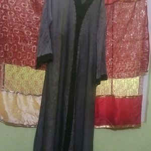 Abaya Grey And Black Colour