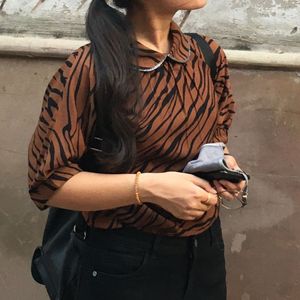 Branded Tiger Print Top