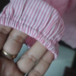 Pink And White Striped Top