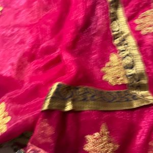 Pink Net Dupatta Unused Very Attractive For Festiv